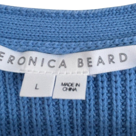 Veronica Beard Parula Dip-Dye Puff-Sleeve Cardigan Large - Picture 4 of 6